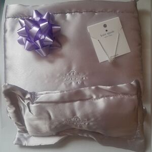 New Kate Spade Eye Mask/Cosmedic Pouch & Dazzling Ball Necklace NWT